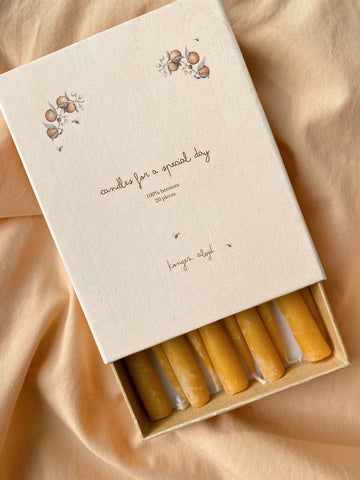 Konges Slojd - Kaarsen geel verjaardagstrein - 20 stuks